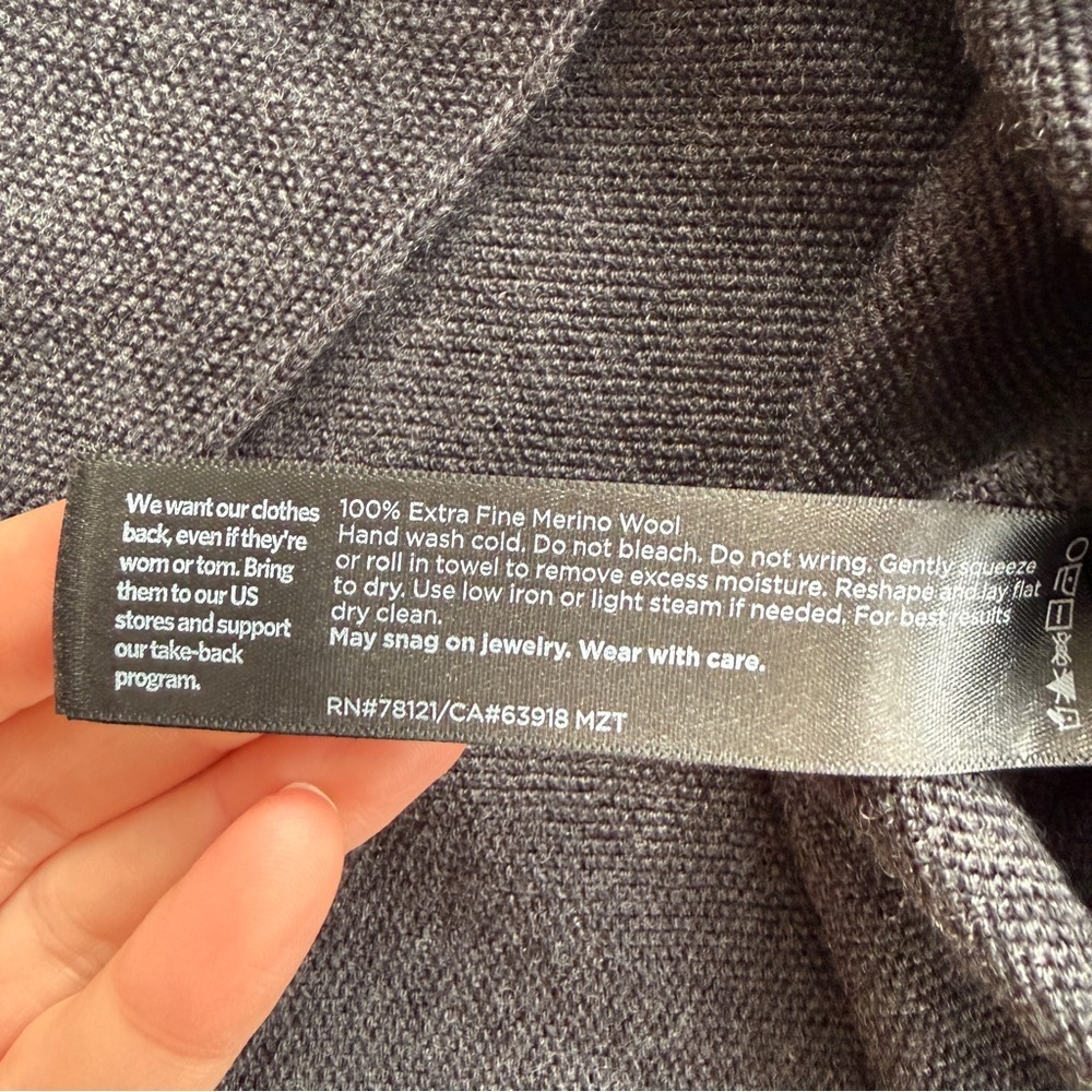 Eileen Fisher 100% Fine Merino Wool Boxy Sweater Dark Gray XXS - Picture 2 of 6